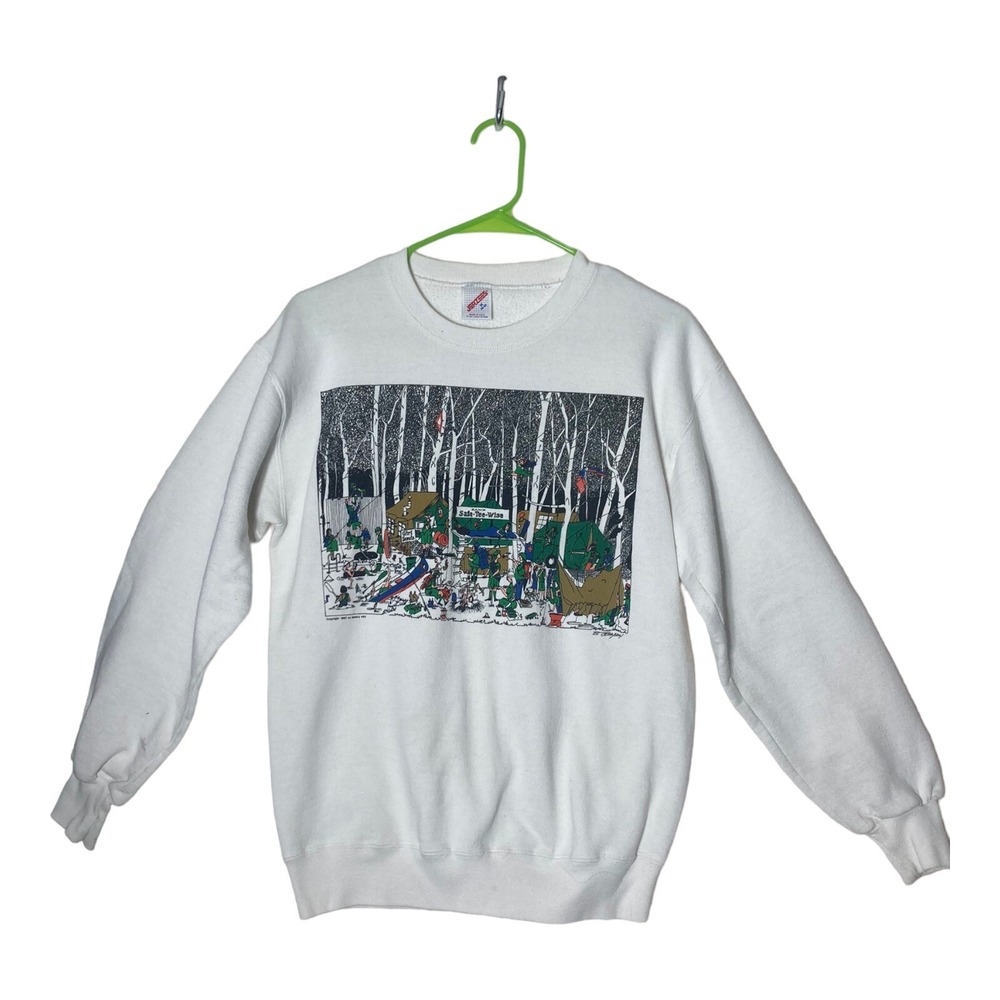 Vintage Jerzees Sweatshirt Girl Scouts Camping 1990 Gallery 444 Women's Size Med - Picture 1 of 13